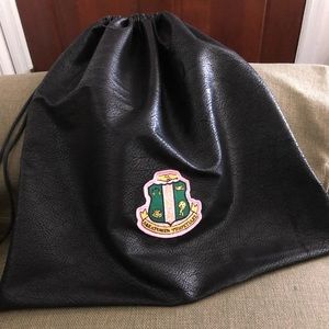 AKA Drawstring Faux Leather Backpack